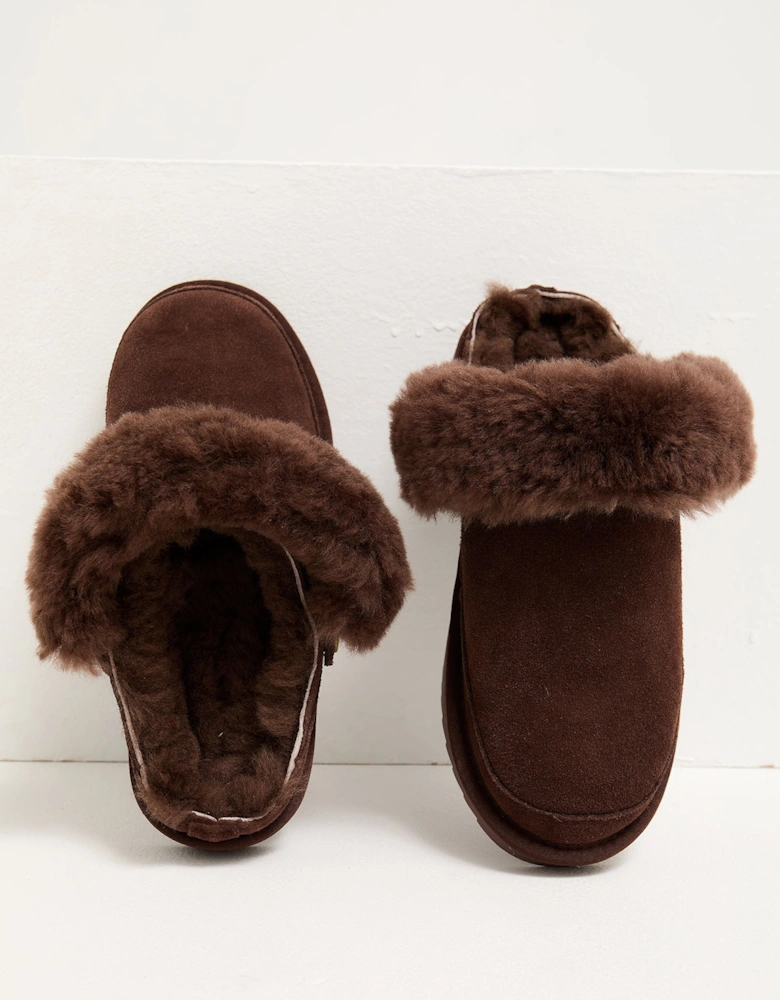 Hallie Sheepskin Multiway Slippers in Chocolate