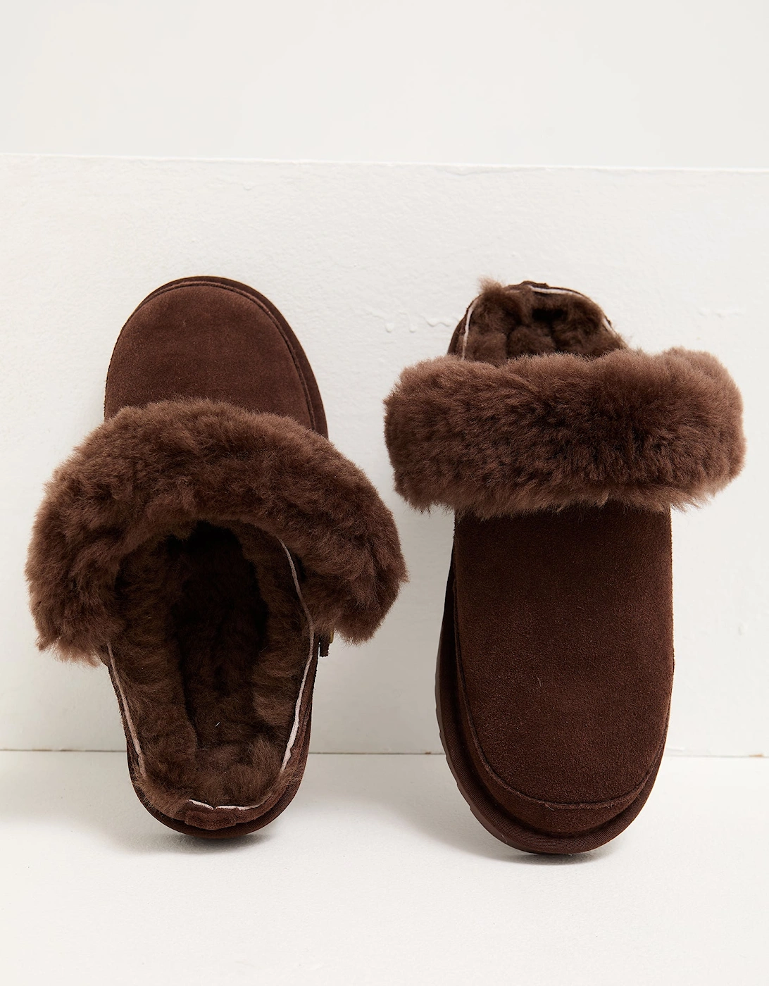 Hallie Sheepskin Multiway Slippers in Chocolate