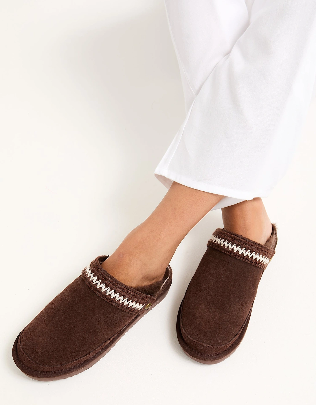 Hallie Sheepskin Multiway Slippers in Chocolate, 12 of 11