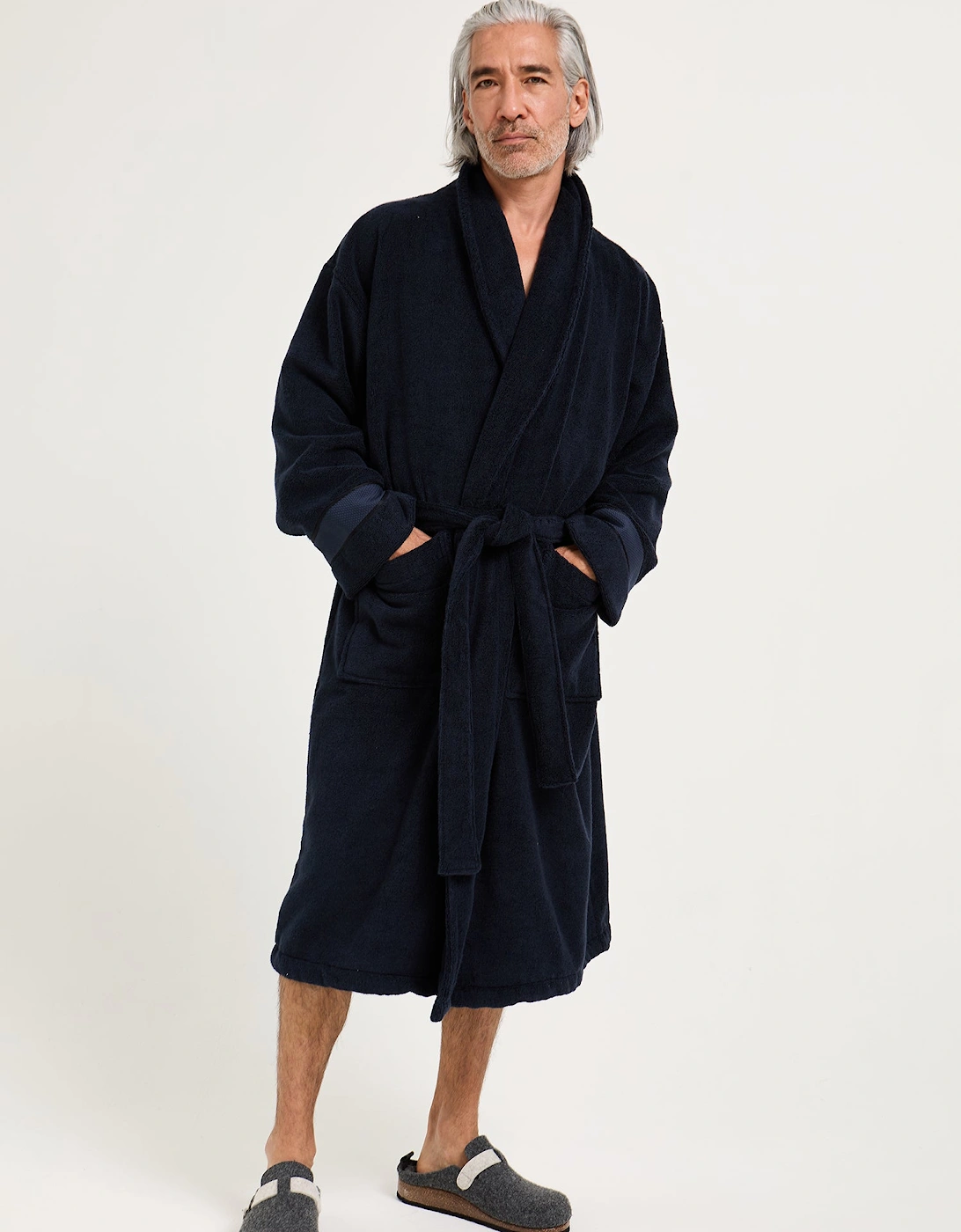 Mister You Bamboo Towelling Robe in Midnight, 11 of 10