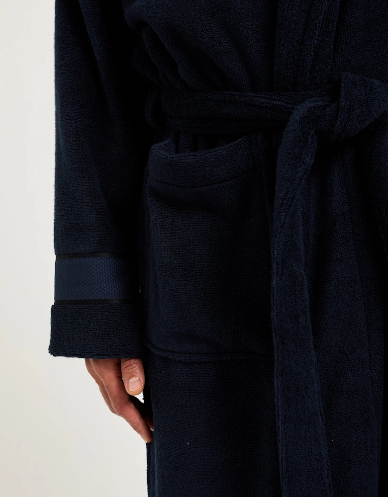 Mister You Bamboo Towelling Robe in Midnight