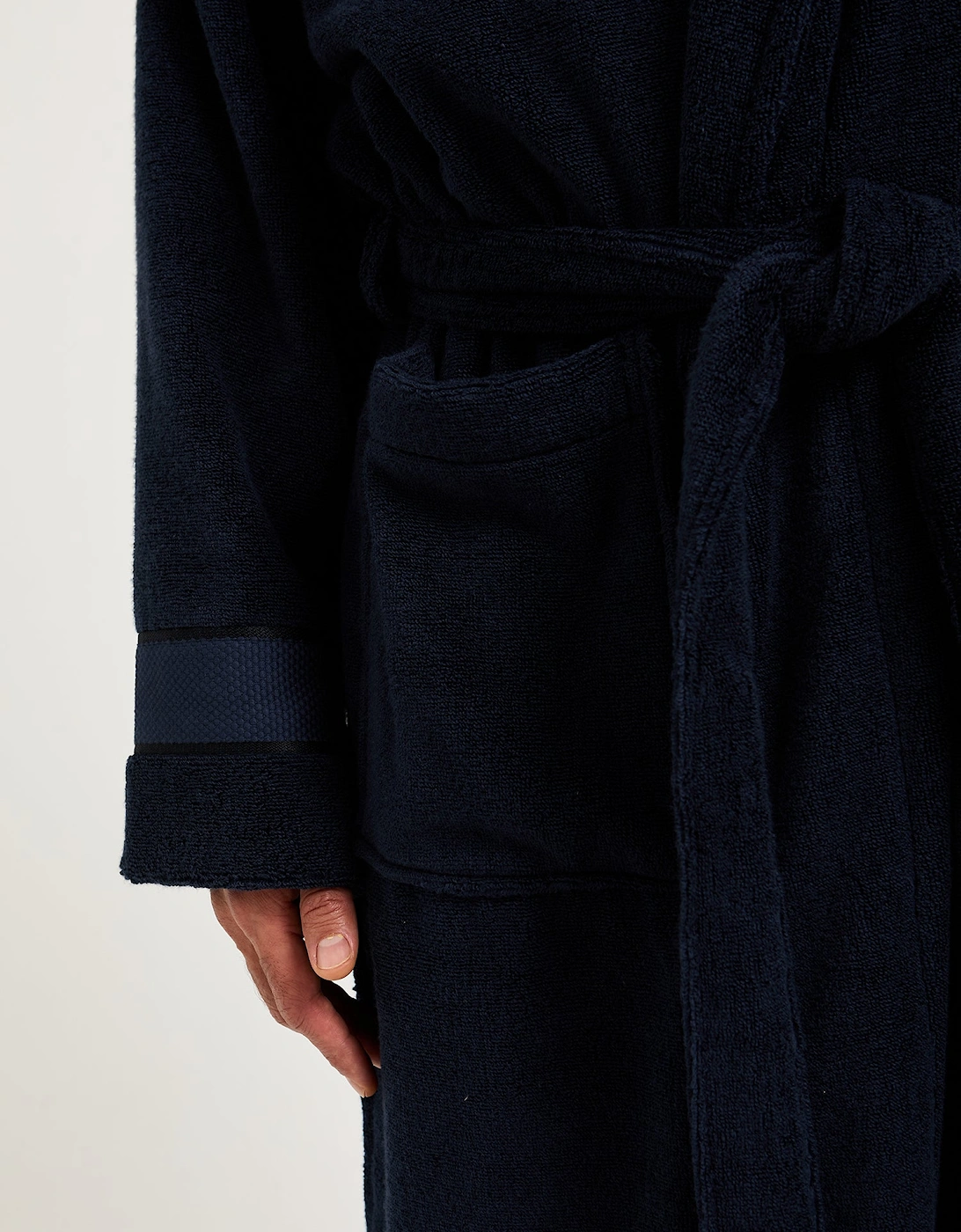 Mister You Bamboo Towelling Robe in Midnight