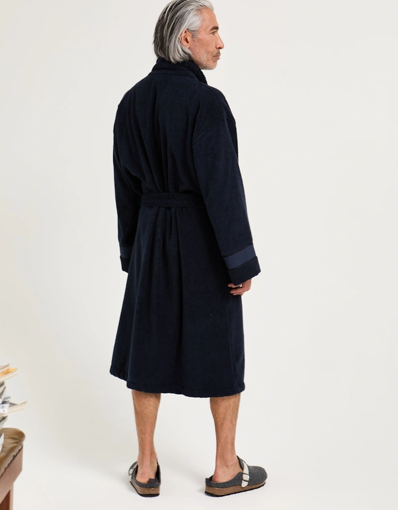 Mister You Bamboo Towelling Robe in Midnight