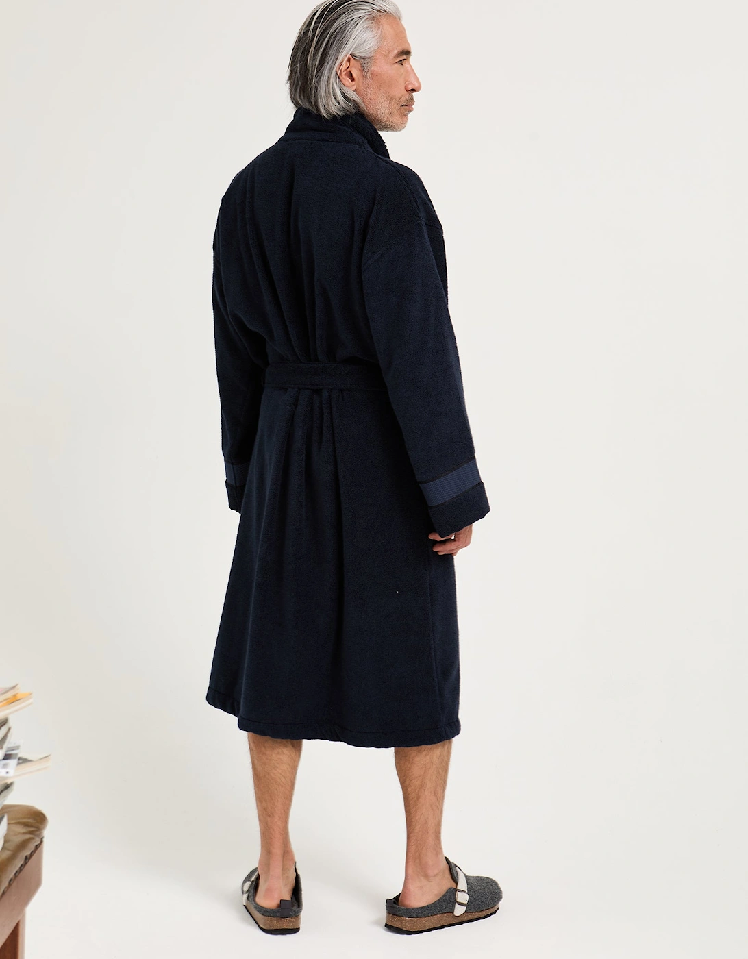Mister You Bamboo Towelling Robe in Midnight