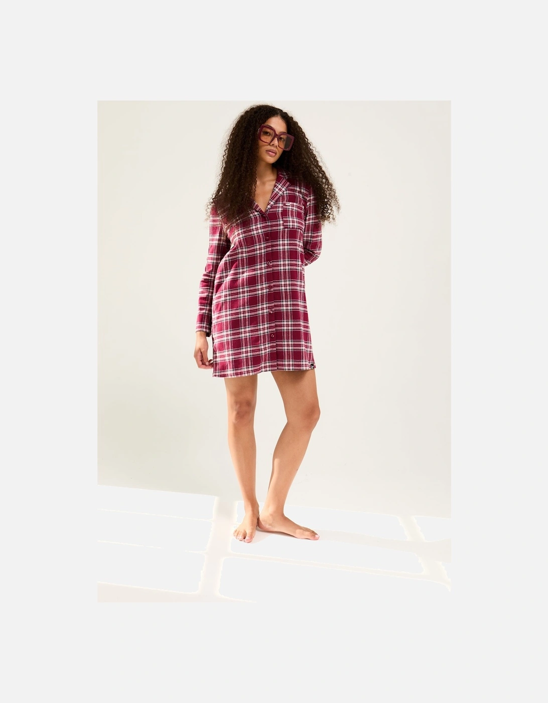 Plaid Nightshirt in Bordeaux, 5 of 4