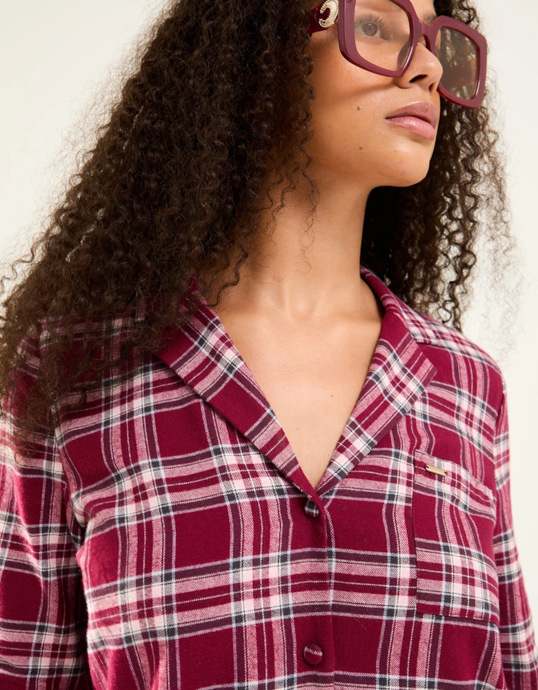 Plaid Nightshirt in Bordeaux