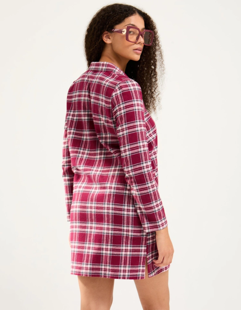 Plaid Nightshirt in Bordeaux