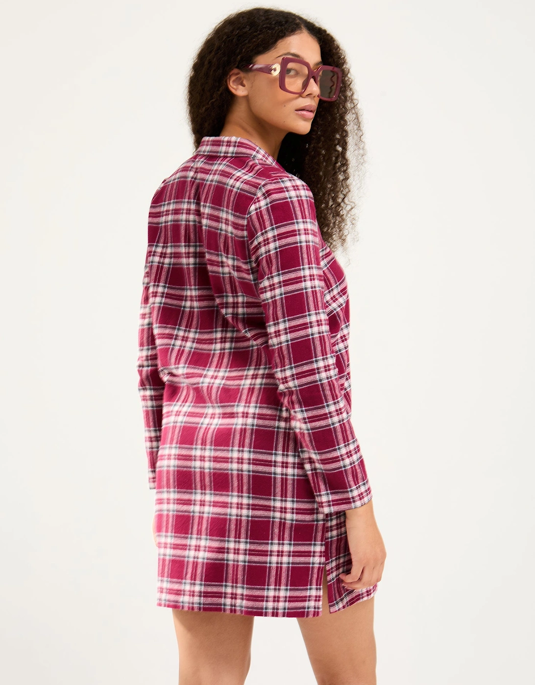 Plaid Nightshirt in Bordeaux