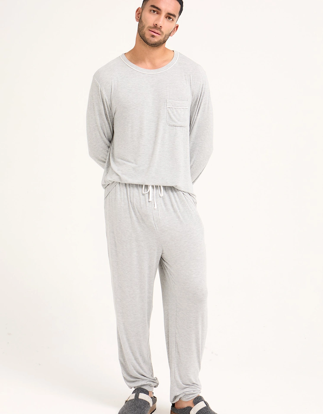Bamboo Pyjama Set in Grey Marl, 6 of 5