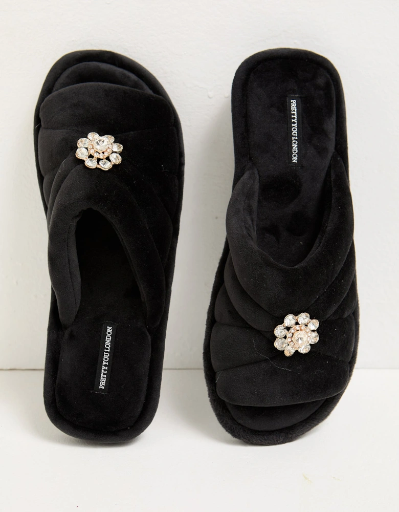 Faye Slippers in Raven