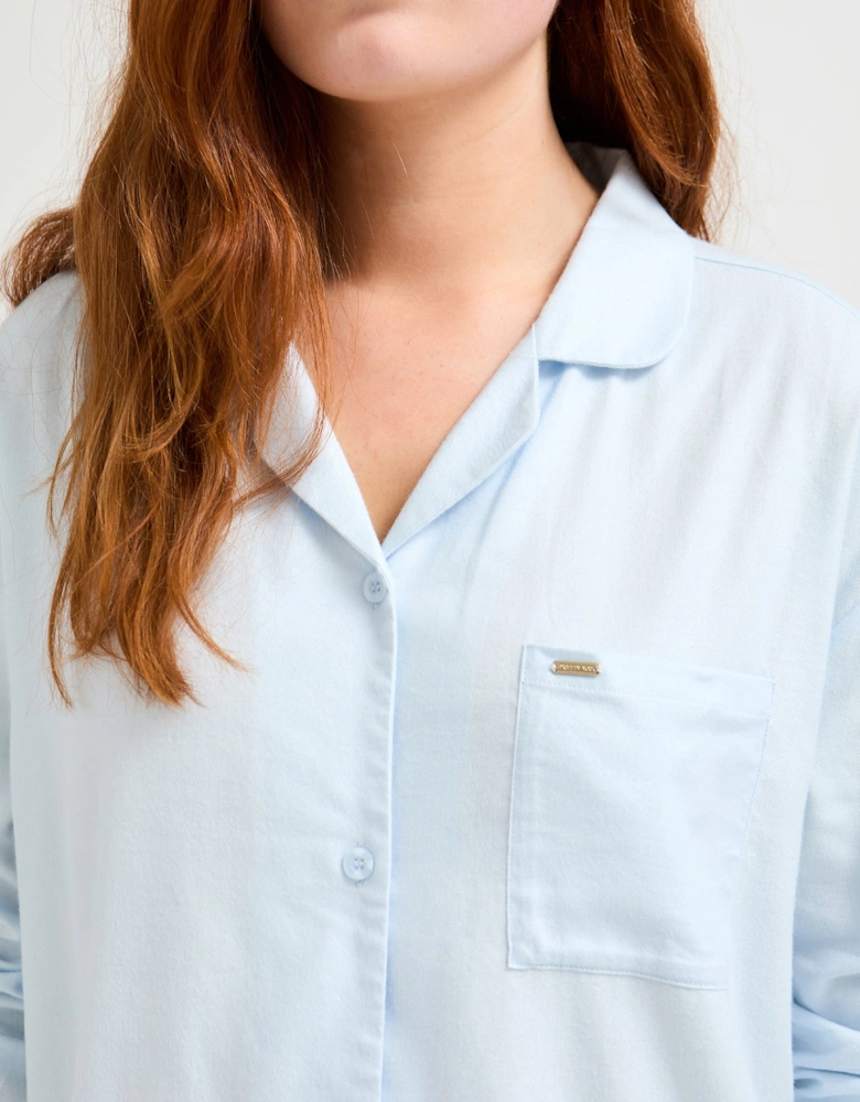Cotton Modal Relaxed Nightshirt in Sky Blue
