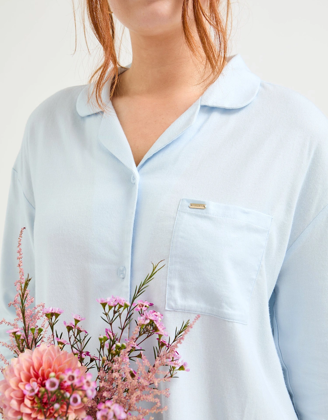 Cotton Modal Relaxed Nightshirt in Sky Blue