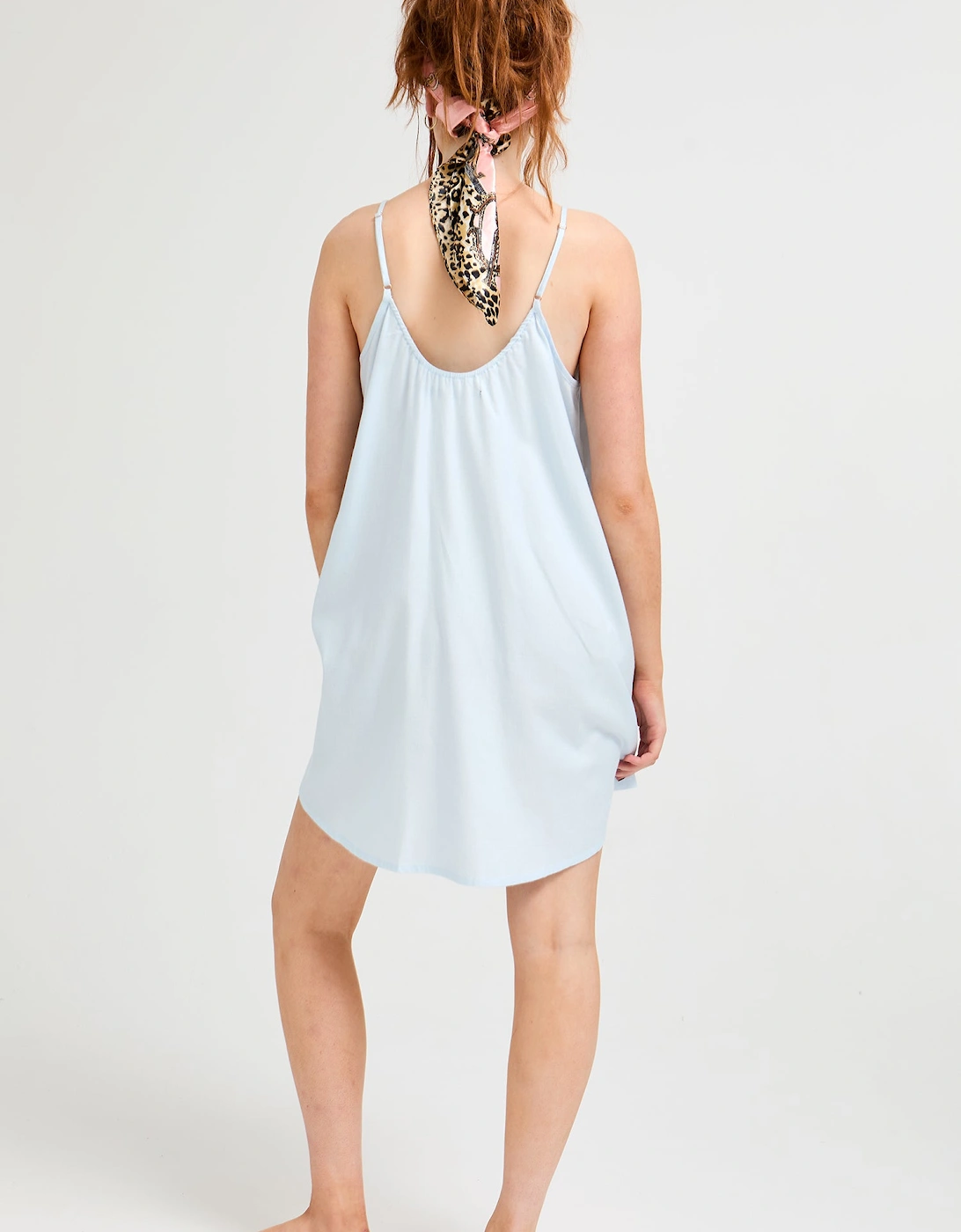 Cotton Modal Swing Chemise in Sky Blue
