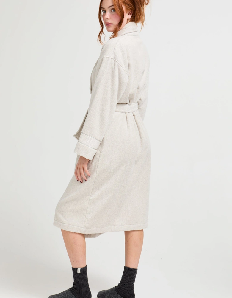 Bamboo Towelling Robe in Light Grey