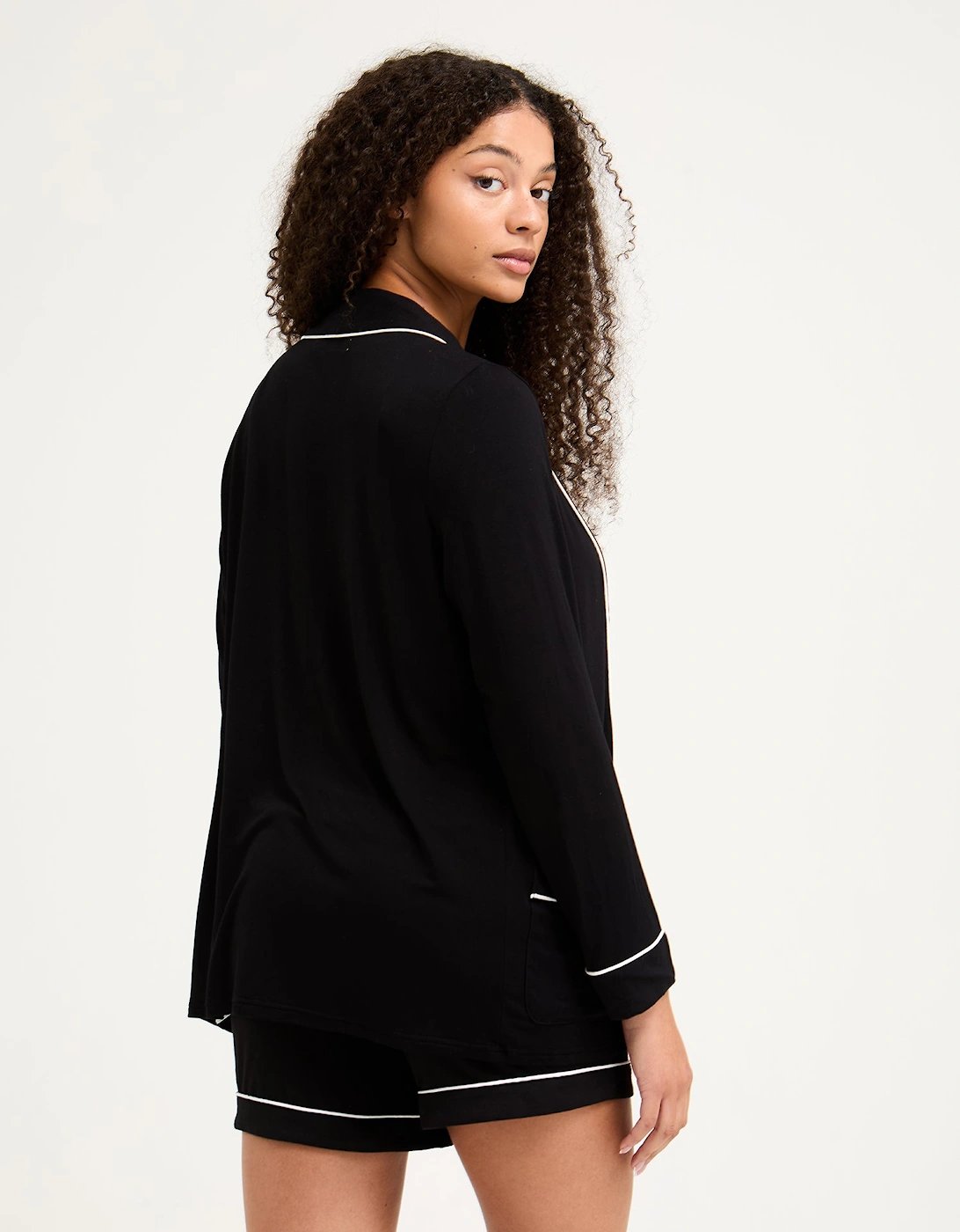 Bamboo Nightwear Jacket in Black