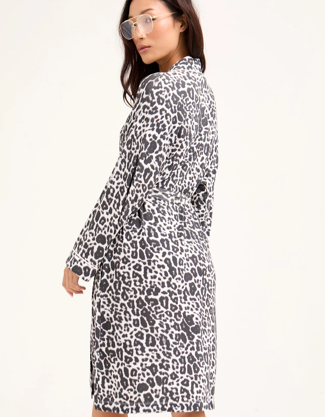Bamboo Kimono Robe in Luxe Leopard