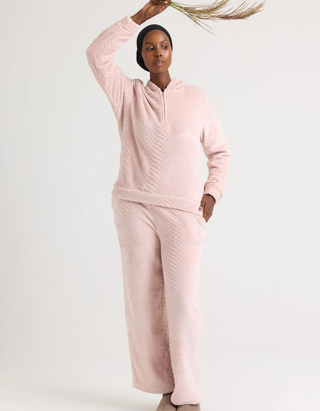 Cosy Chevron Lounge Suit in Rose, 7 of 6