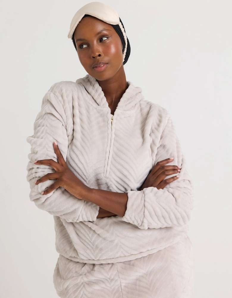Cosy Chevron Lounge Suit in Almond
