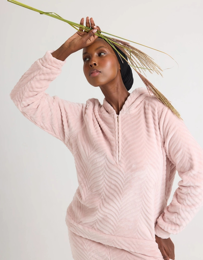 Cosy Chevron Lounge Suit in Rose
