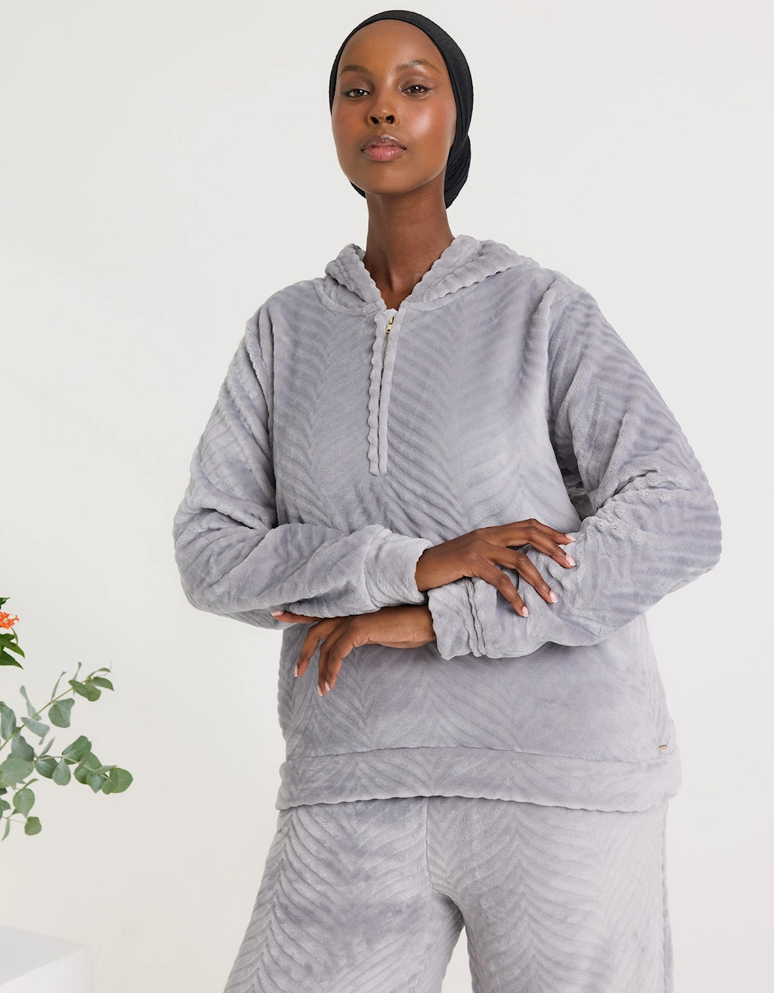 Cosy Chevron Lounge Suit in Shale Grey