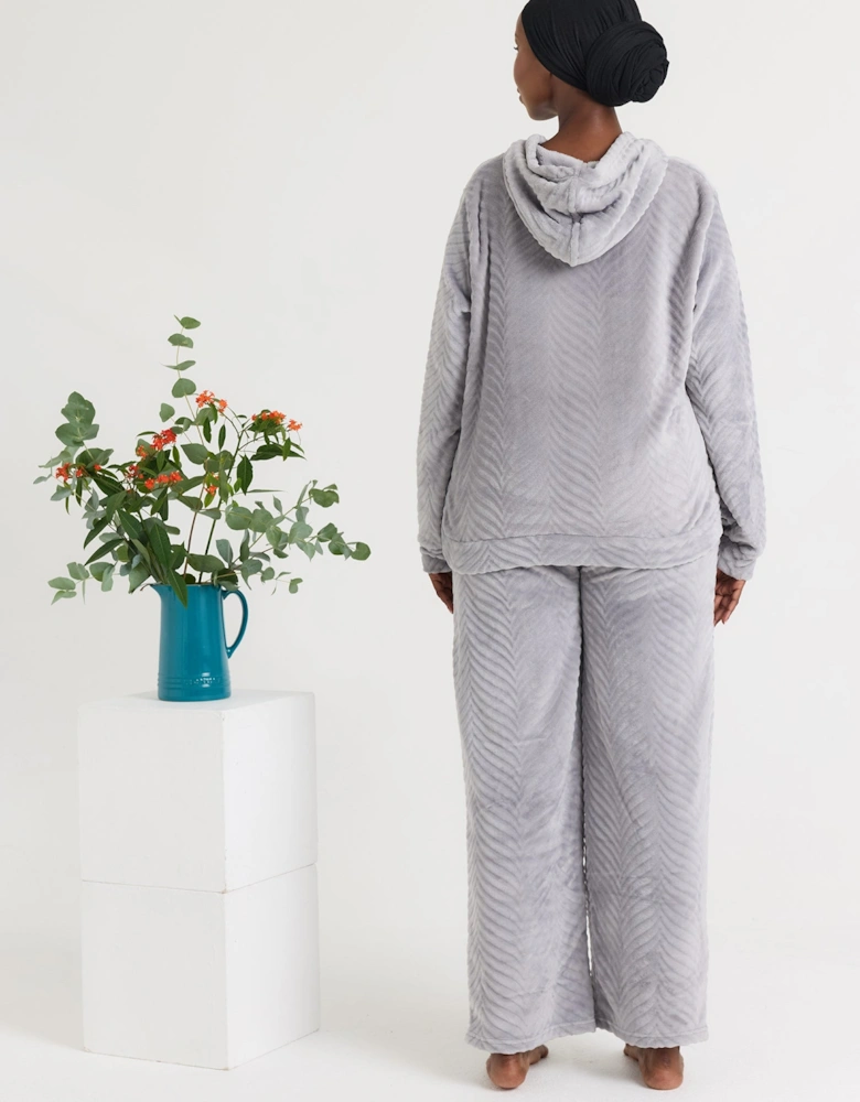 Cosy Chevron Lounge Suit in Shale Grey