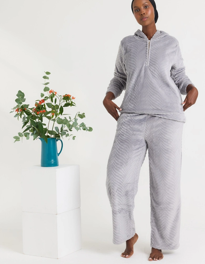 Cosy Chevron Lounge Suit in Shale Grey