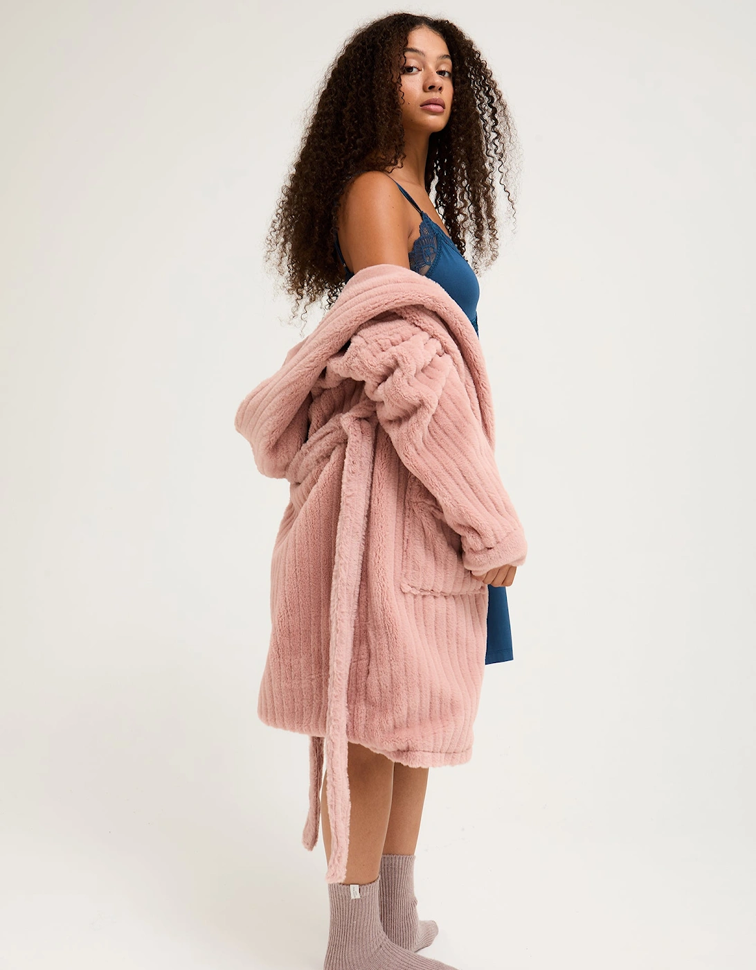 Cloud Dressing Gown in Dusky Pink