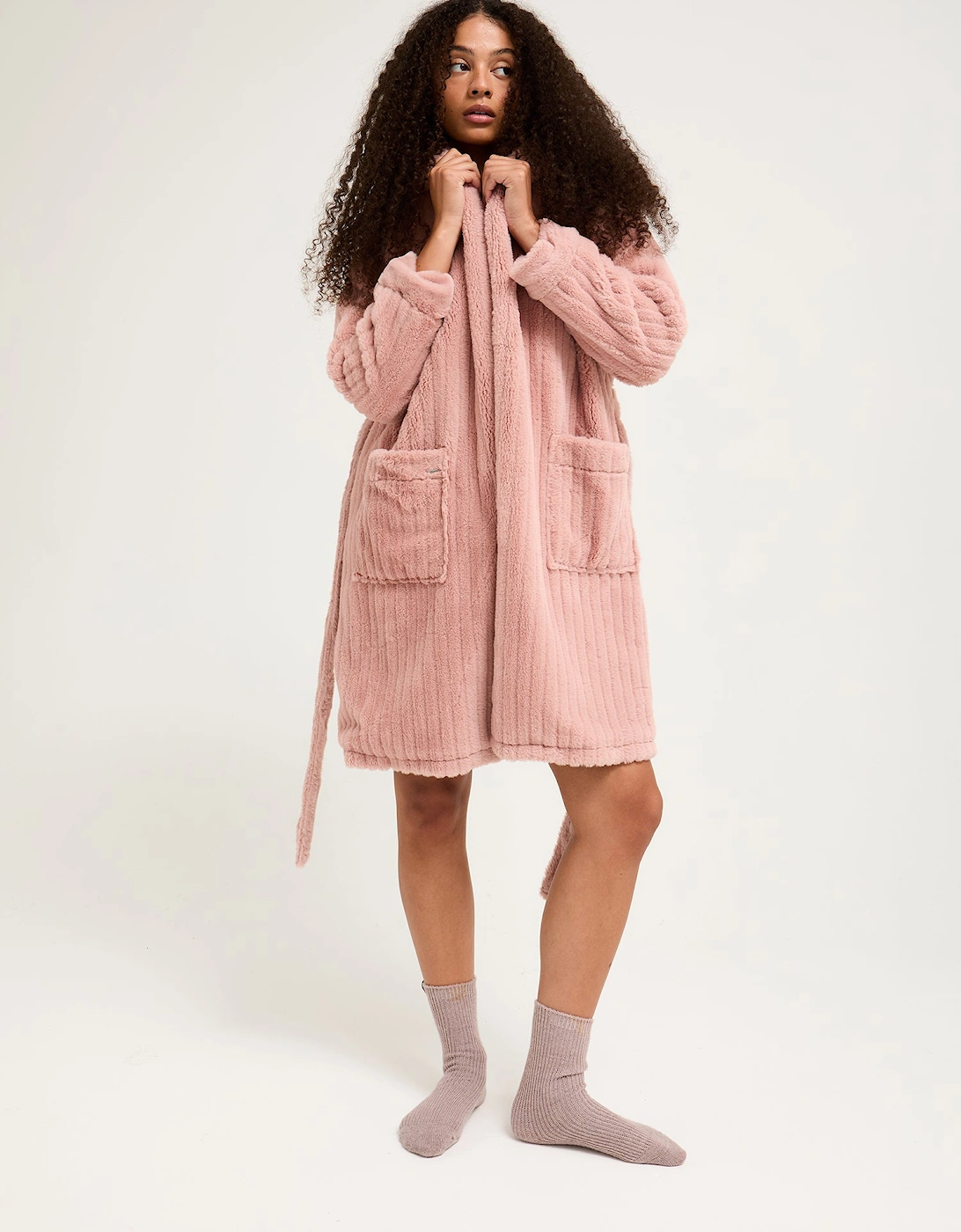 Cloud Dressing Gown in Dusky Pink