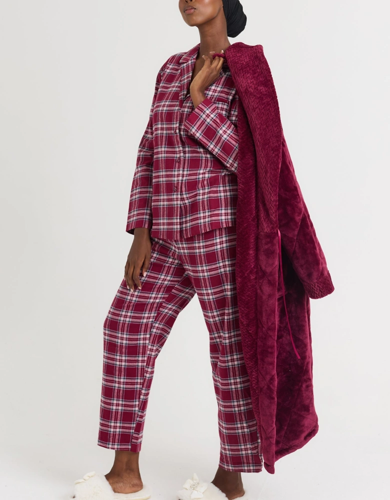 Plaid Pyjama Set in Bordeaux