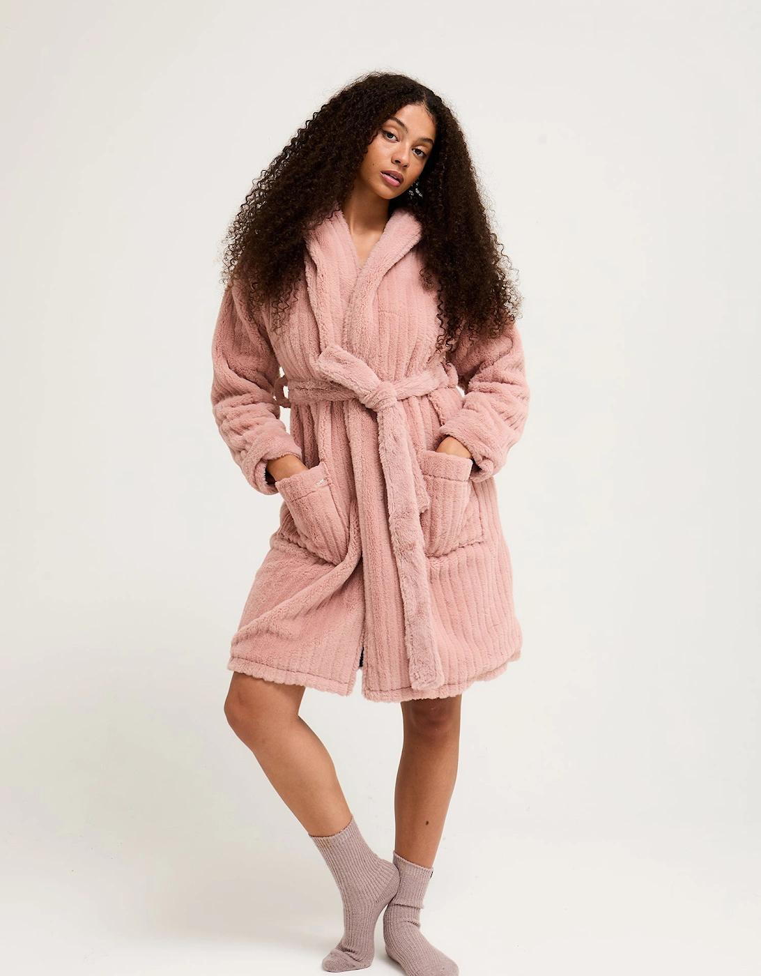 Cloud Dressing Gown in Dusky Pink