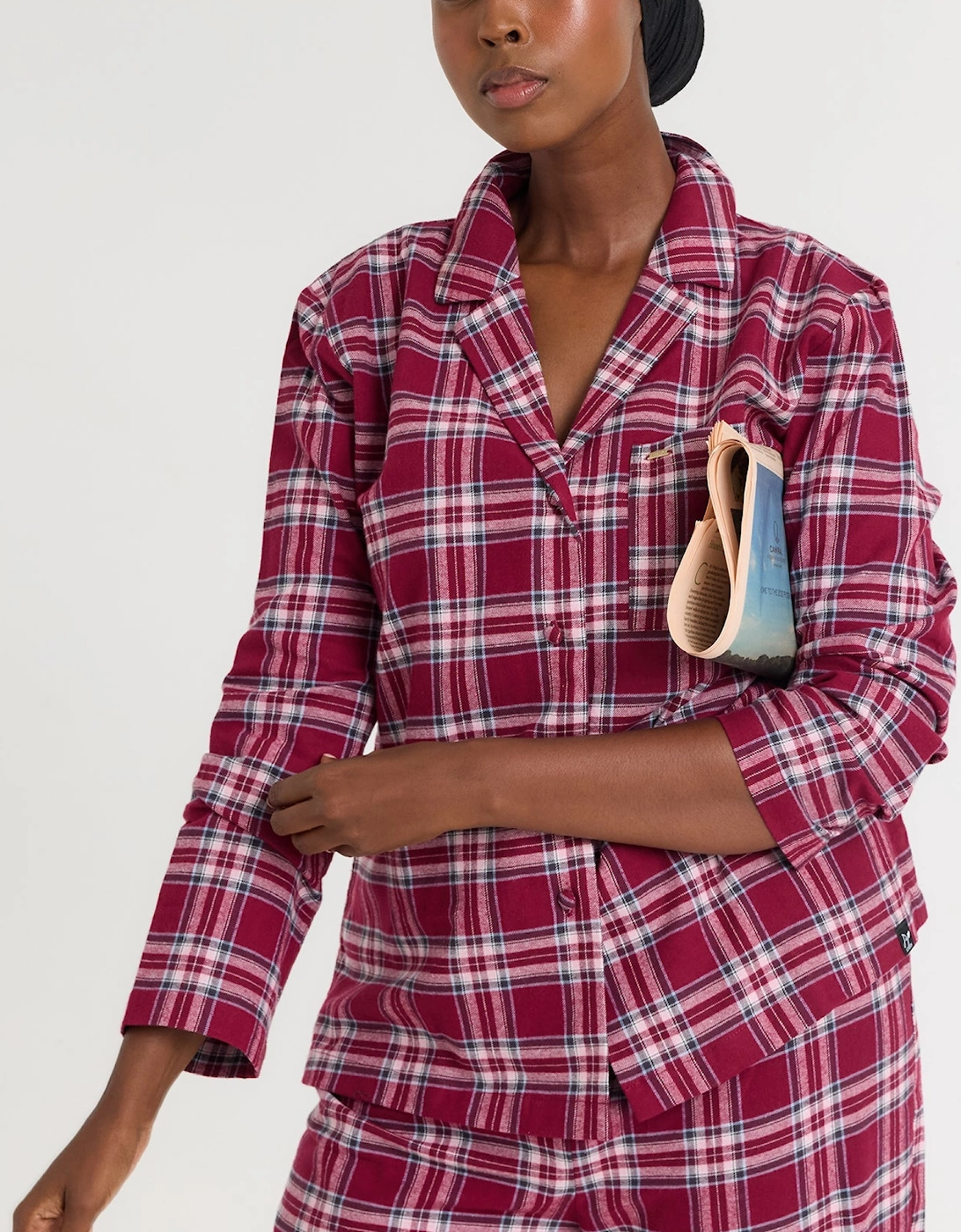 Plaid Pyjama Set in Bordeaux