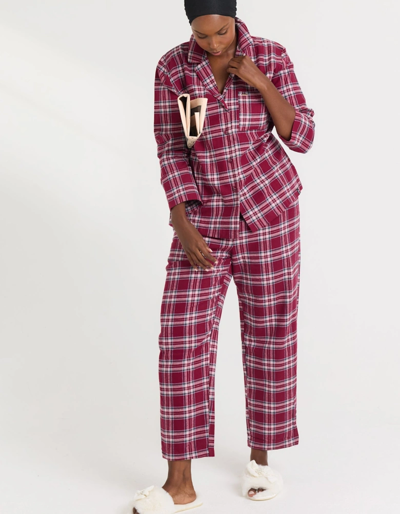 Plaid Pyjama Set in Bordeaux