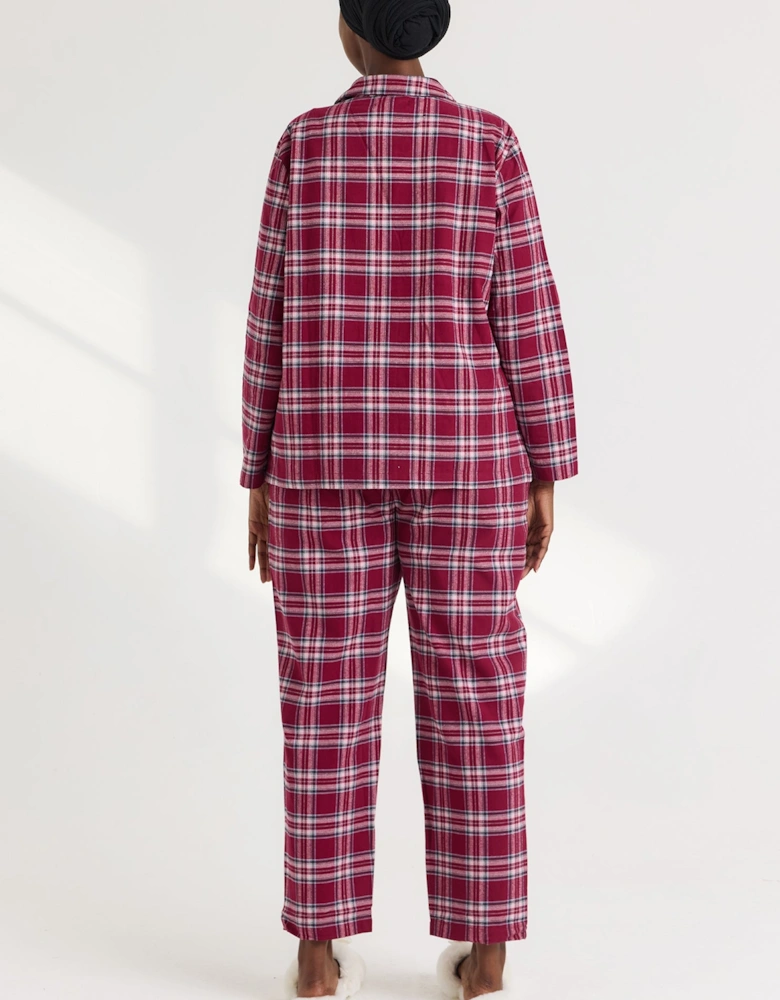 Plaid Pyjama Set in Bordeaux