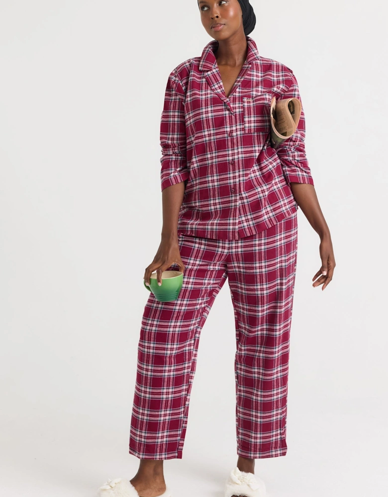 Plaid Pyjama Set in Bordeaux