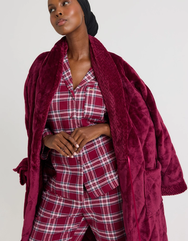 Plaid Pyjama Set in Bordeaux