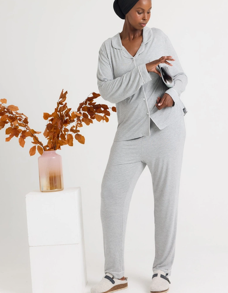 Bamboo Pyjama Set in Grey Marl
