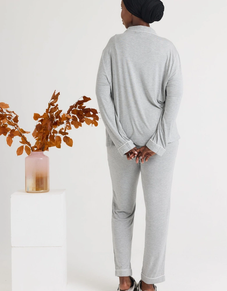 Bamboo Pyjama Set in Grey Marl