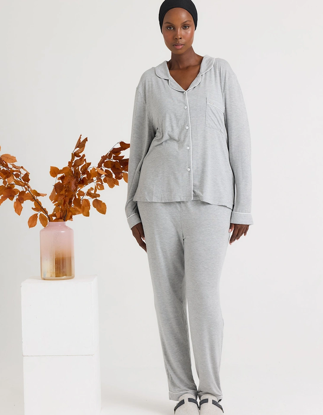 Bamboo Pyjama Set in Grey Marl