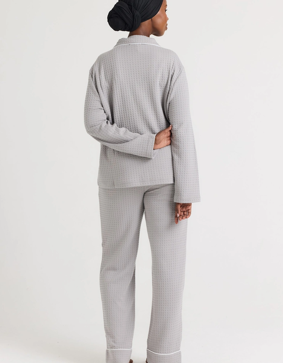 Luxury Suite Waffle PJ Set in Grey