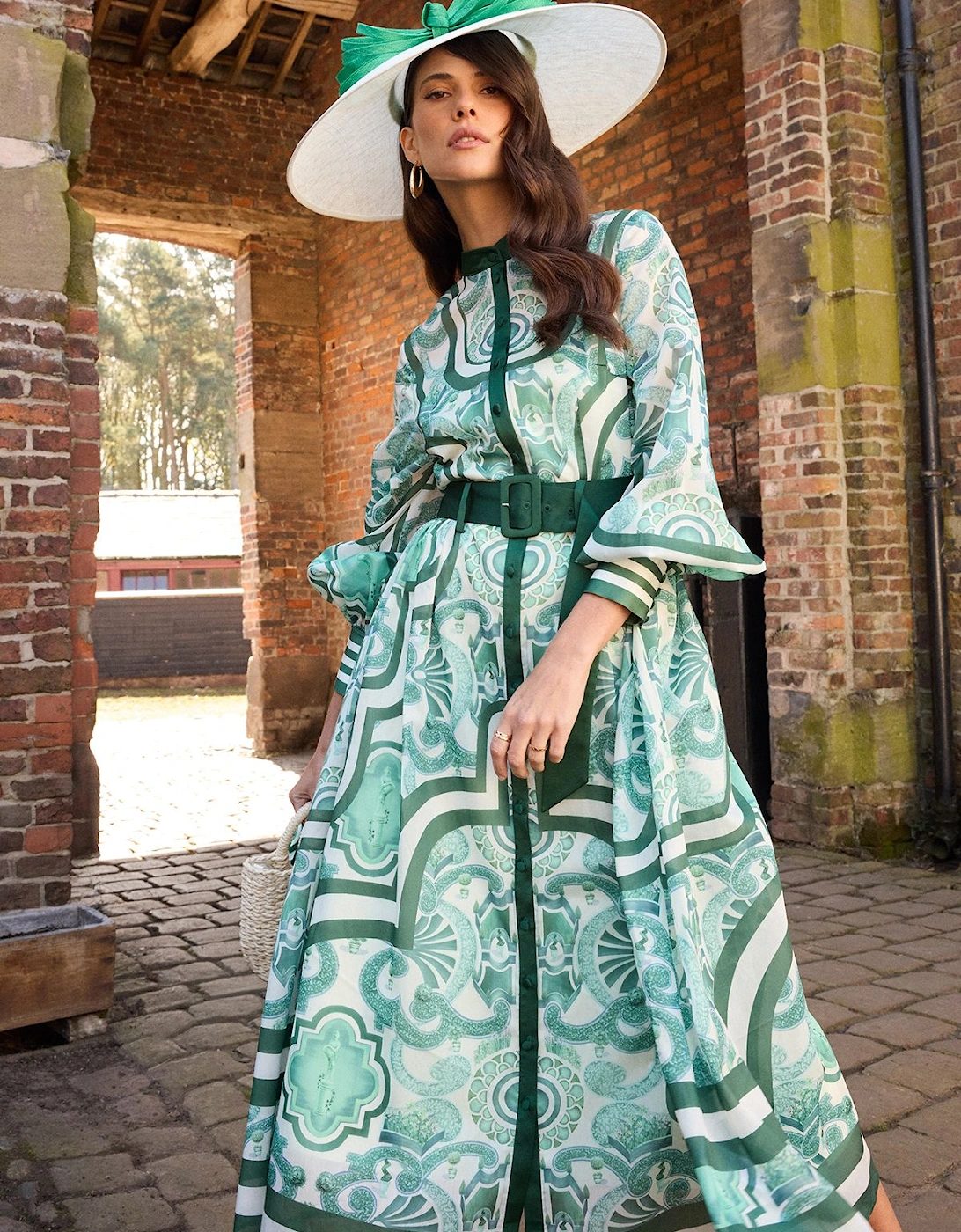 Lisa Tan Organza Belted Shirt Dress, 2 of 1