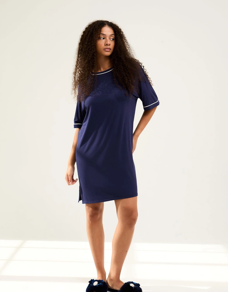 Bamboo Classic Tee Dress in Midnight