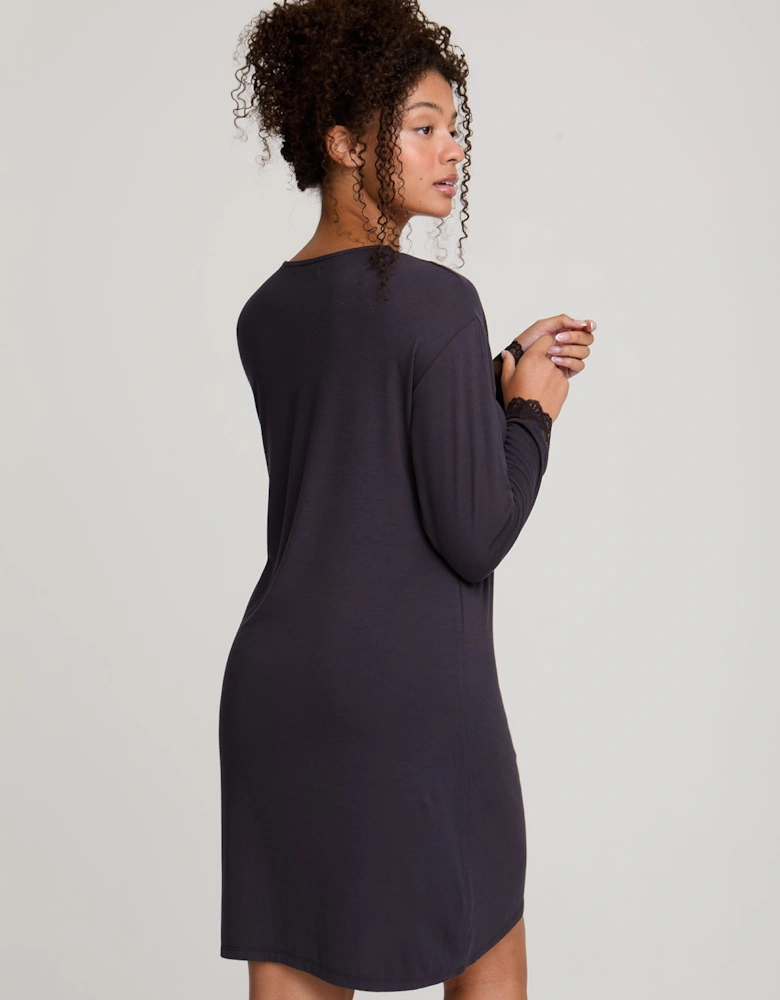 Bamboo Lace Nightdress in Raven