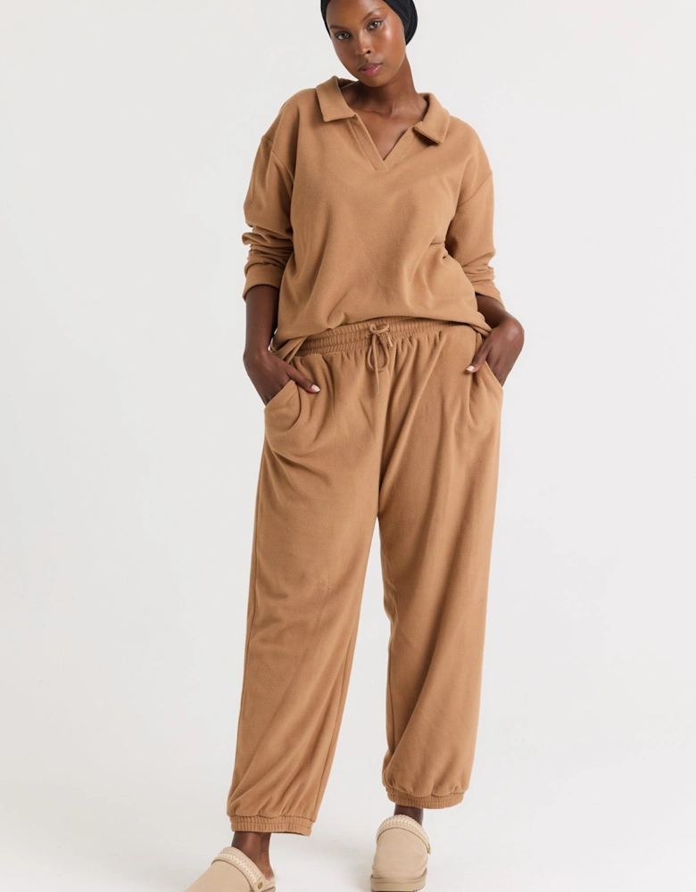 Fleece Lounge Set in Tan