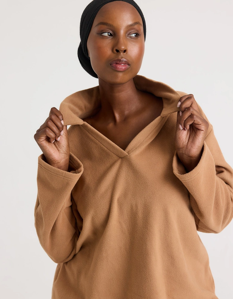 Fleece Lounge Set in Tan