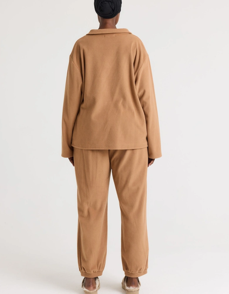 Fleece Lounge Set in Tan
