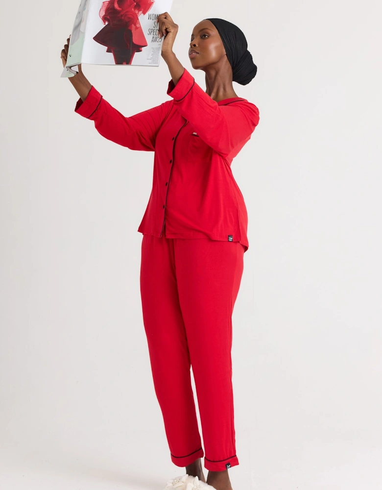 Bamboo Pyjama Set in Red