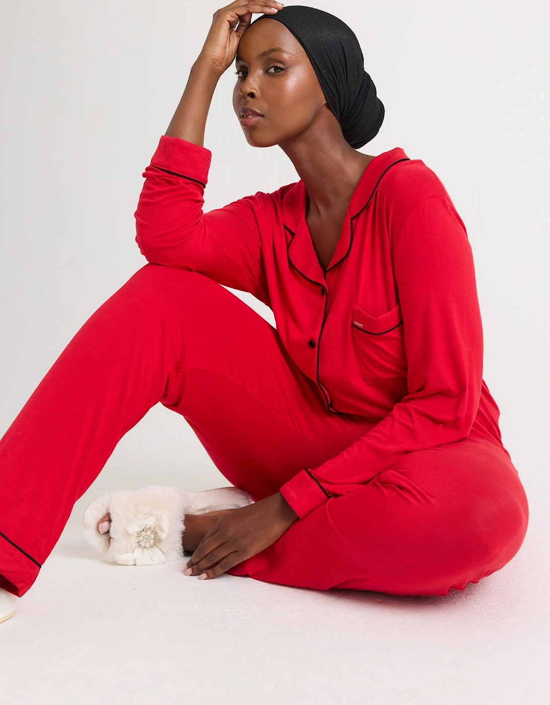 Bamboo Pyjama Set in Red, 7 of 6