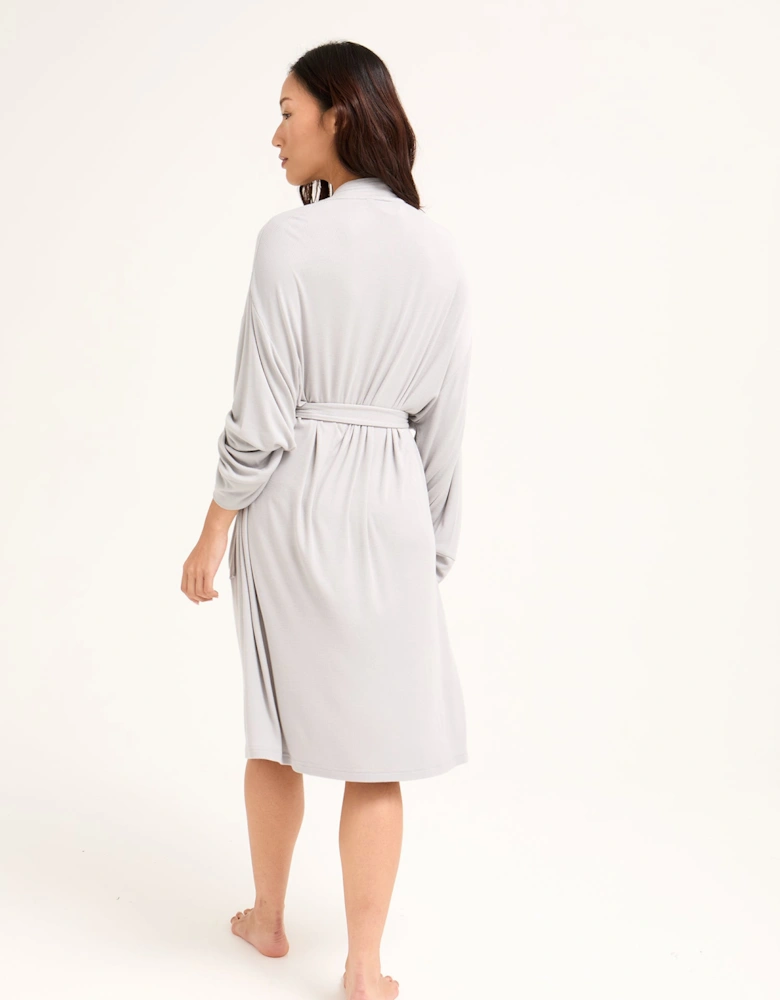 EcoVero Ribbed Robe in Grey