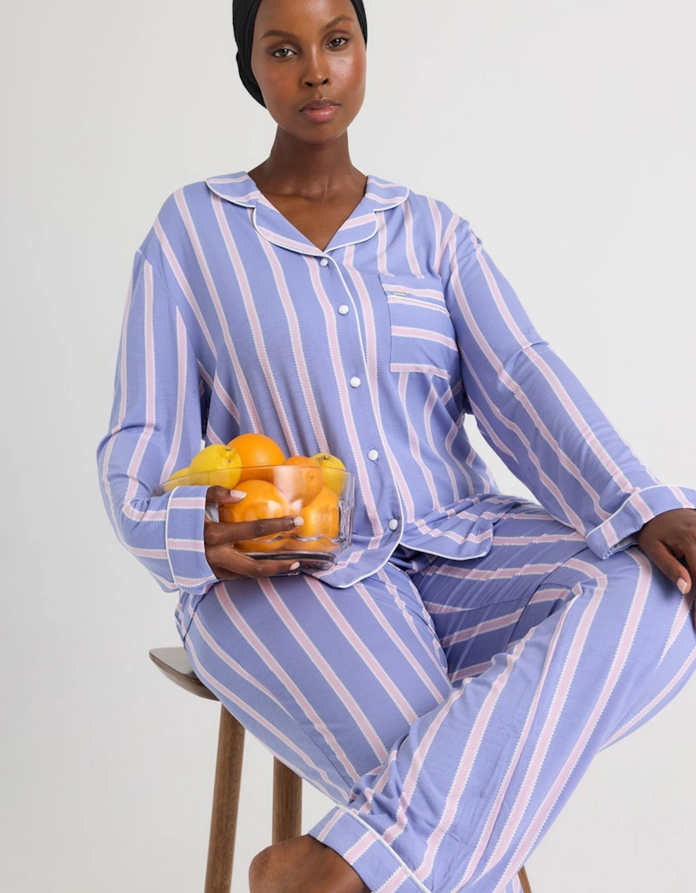 Bamboo Pyjama Set in Heather Stripe