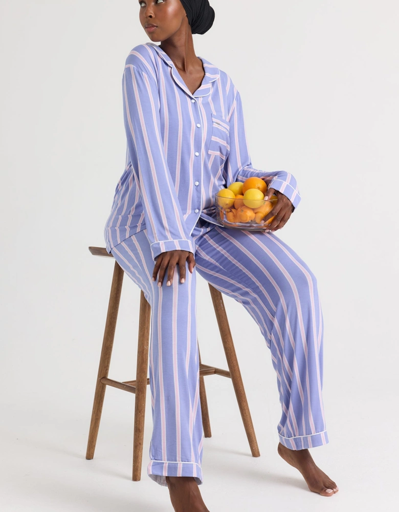 Bamboo Pyjama Set in Heather Stripe